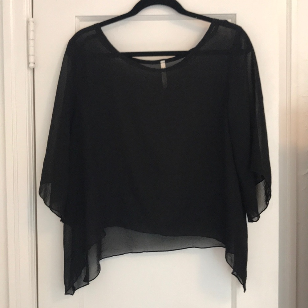 Flowy Sheer Black Blouse